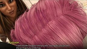 Three girls try to knock John off his feet with their feet and tits!