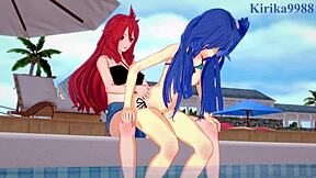 chris yukine and tsubasa kazanari in intense lesbian futanari sex 😳