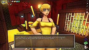 Femdom gets face covered with cum in Hornycraft parody