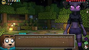 Femdom gets face covered with cum in Hornycraft parody