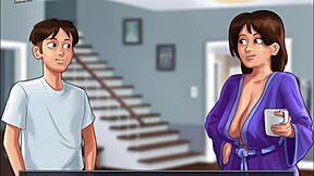 summertime saga 4: watching sexy jamie take a shower