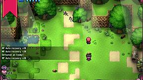 massage chair makes petite witch cry with cum on boobs in hentai game!