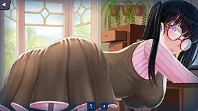 lets play - gamer girls sophie in huge interracial hentai fun