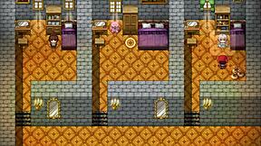 Redhead milf traps him with giant tits in harem hentai game ep 14