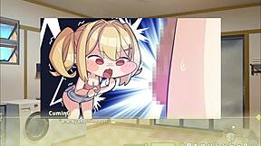 Summer Clover, uh, blonde nun orgasmin’ while blowin’ rough in hentai game!