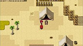 Harem in another world hentai game ep 12 with huge facial and accidental boner