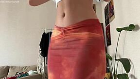 In This Homemade Video, A Beautiful Brunette With Big Natural Tits Tries On Various Dresses And Skirts