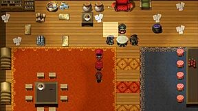 Redhead milf traps him with giant tits in harem hentai game ep 14