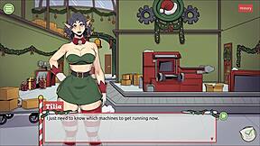 femboy cums on santa elf's cute face