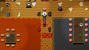 Redhead milf traps him with giant tits in harem hentai game ep 14