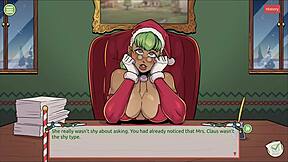 femboy cums on santa elf's cute face