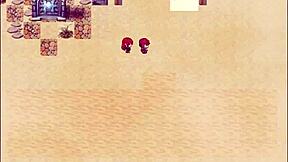 in harem hentai game ep 11, best friend flashes tits to make him cum twice 😈