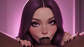 Cute gothic girl begs for bbc cum in mouth pov. 😍