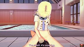 Fucking at the pool with petite 18+ blonde!