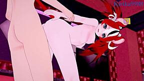 Hakos baelz and nanashi mumei have intense sex in hololive vtuber hentai