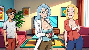Cartoon Hentai Parody with Morty's Sister Sucking Cock