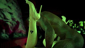 3D hot Asian slut bares perfect ass for steamy threesome action.