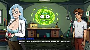 Cartoon Hentai Parody with Morty's Sister Sucking Cock