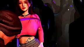 lustful student bent over for deepthroat and ass fucking in club 3d animation.