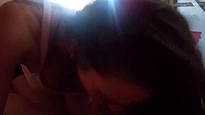 Stepsister fucks brother after finding used cum-filled condom in doggystyle.