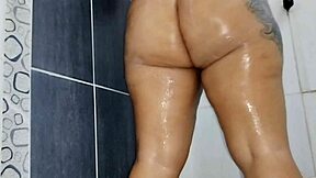 I squirted hard in the bathroom, feeling rough pussy pleasure.