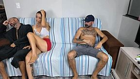 Hey, wanna watch my wife show off for my buddy while bent over?