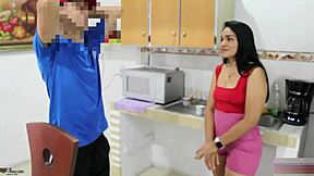 Horny stepson bangs his milf stepmom while home alone - hot Spanish action