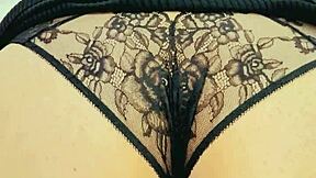 Latina wife in lace panties surprises me.