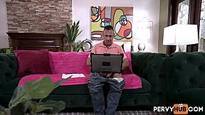 Peter Fitzwell and Charlotte Mae in Dirty Movie Watching and Petite Blowjob POV