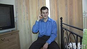 this naughty chick lifts her long legs for a wild homemade suck.