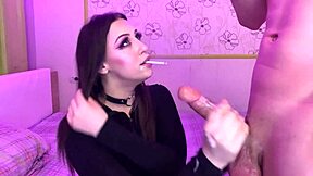 A neighbor's encounter with a brunette involving intense interactions