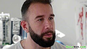 Petite Sexy Blonde Teen Preps Client for Wild Nuru Massage - Anna Claire Clouds