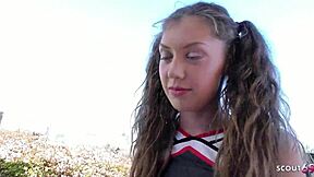 Petite cheerleader Elena Koshka tricks coach into rough fucking