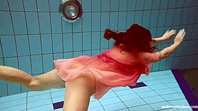 Hot Deniska Strips Naked Underwater in Sexy Teen Pool Scene