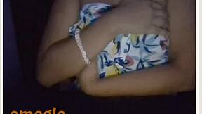 Busty teen shows off tits on webcam