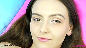 Sweet Teen Brunette Reveals Sexy Body in POV Casting.