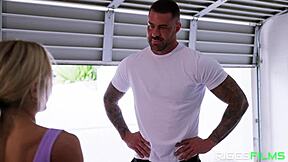 Blonde Babe Handjobs Muscular Monster Cock