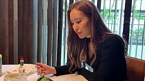 filming hot sex with a rich gal in a luxury hotel, rocking red lingerie.