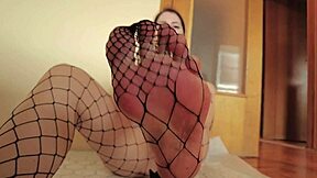 Squirting Explosion in Tight Mesh Tights! 😲