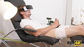 Young babe licks VR lover’s butt and gets drilled hard! 😏