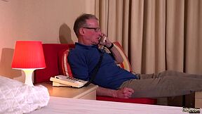 Stunning teen bangs 74-year-old man in hotel for intense climax!