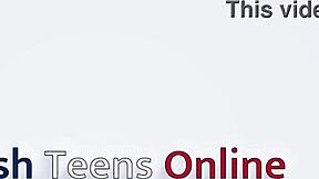 How does this collared british teen handle rough kitchen banging?