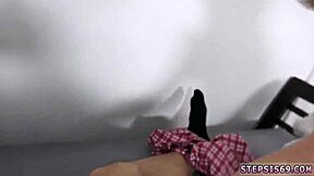 step bro talks pals and shy teacher into wild first threesome