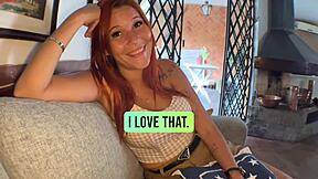 Backstage casting turns into wild sex with Brazilian redhead teen Carla Santon