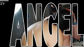 mamou avec angel, licking her round breasts wild