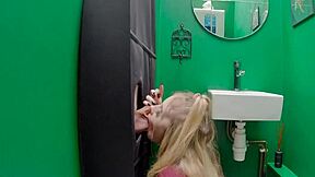 damn, this gloryhole teen sucks cock like a pro!