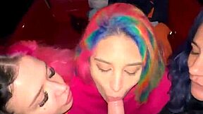 Girls surprised a guy with a sudden blowjob on a boat.