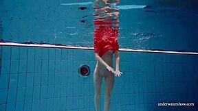 Sexy Naked Avenna Swims Nude in Pool Showing Tight Twat.