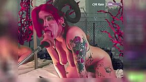 vibrator stuck in succubus pussy moaning