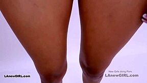 Brunette teen gets fucked in POV at casting call, swallowing for daddy.